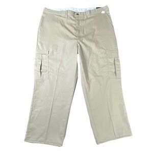NEW Dickies‎ Pants Cargo Men's  44x27 Hemmed Occupational Work Canvas Tan Read
